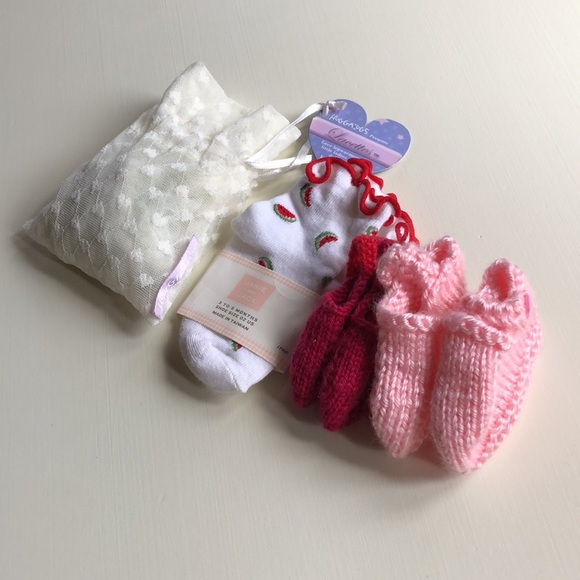 Janie And Jack | Booties + Baby Socks Bundle | 0-3 - Picture 2 of 15